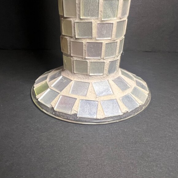 Decorative Tall Glass Mosaic Tile Flared Floral Glam Vase 11.75 x 4.25" - Picture 4 of 6